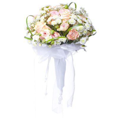 Свадебные букеты невесты из кустовых роз