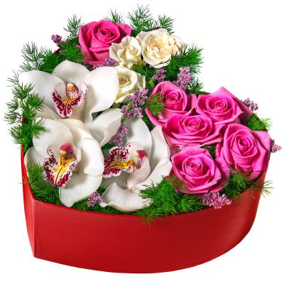 Цветы в коробке «Капли росы»